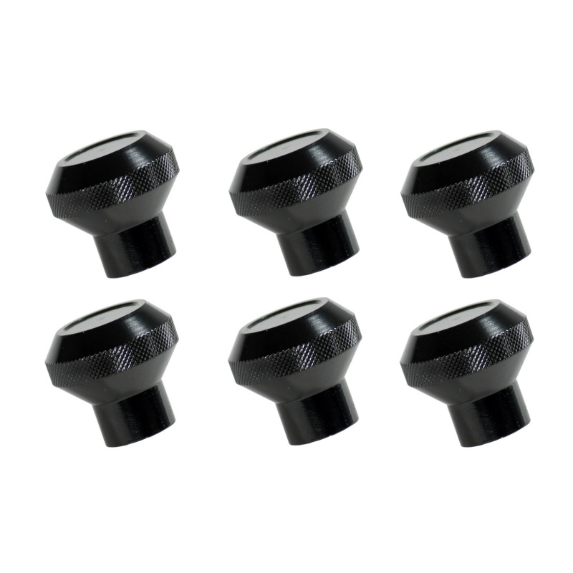 Picture of Rugged Ridge 76-86 Jeep CJ Black Billet Stainless Steel Dash Knob Set Billet