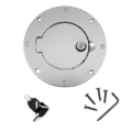 Picture of Rugged Ridge Gas Cap Door Locking Brushed Aluminum 97-06 Jeep Wrangler TJ