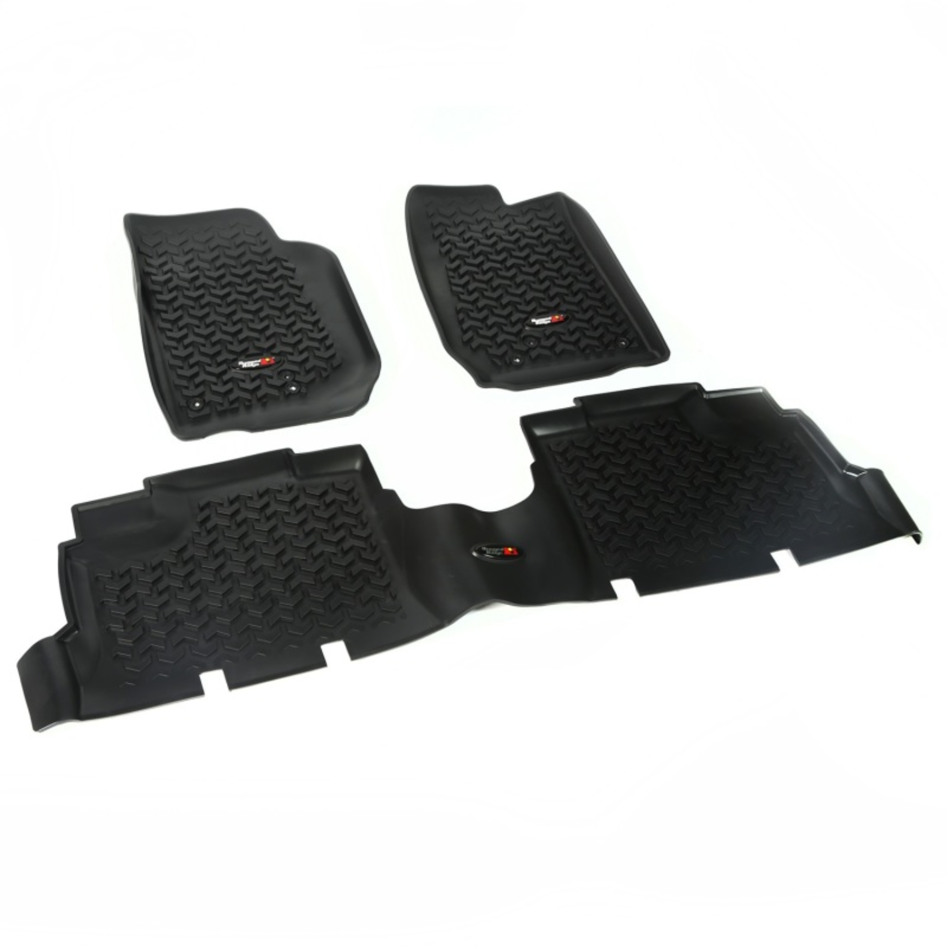 Picture of Rugged Ridge Floor Liner Front/Rear Black 2007-2018 Jeep Wrangler JK 4 Dr