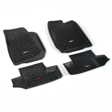 Picture of Rugged Ridge Floor Liner Front/Rear Black 2007-2018 Jeep Wrangler JK 2 Dr