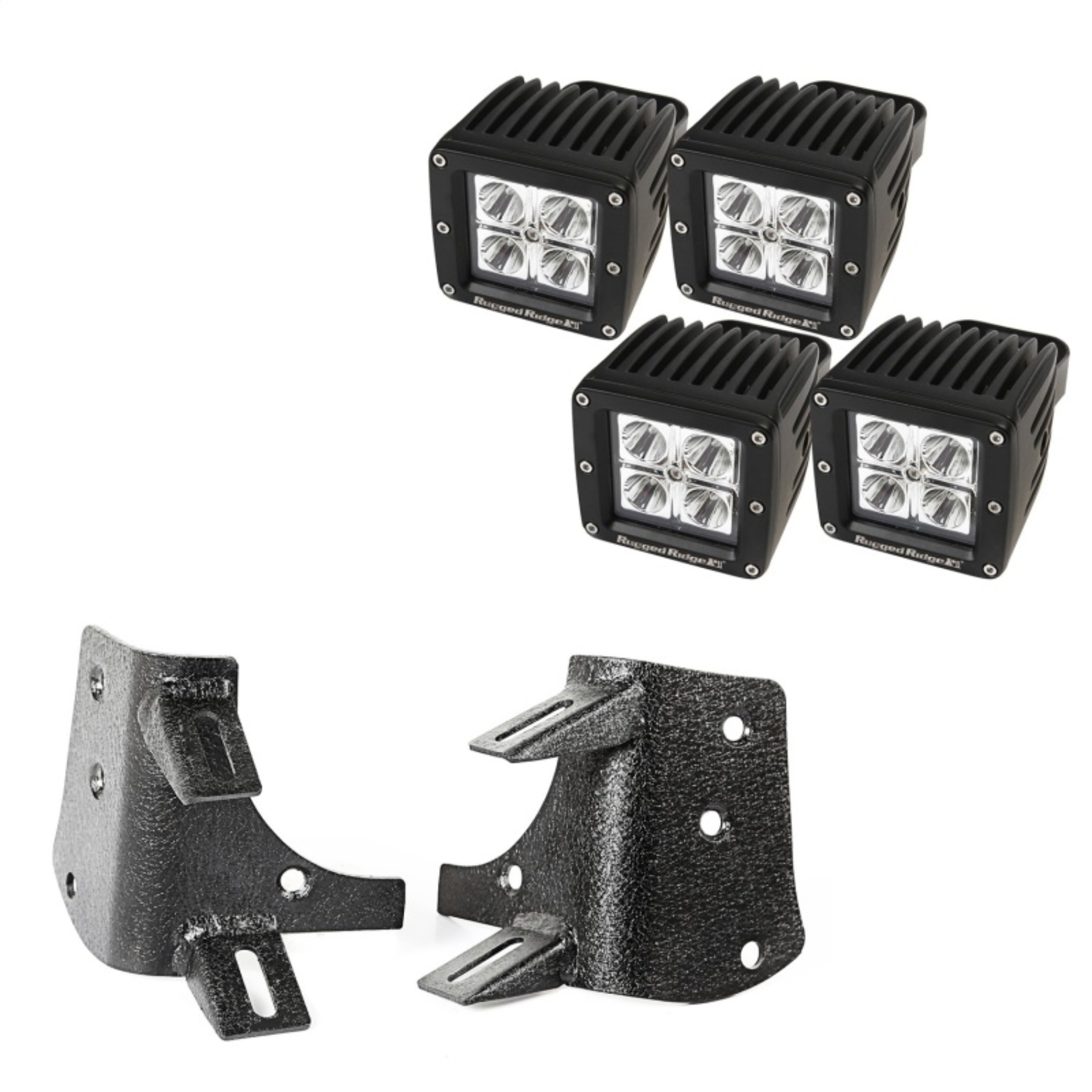 Picture of Rugged Ridge 97-06 Jeep Wrangler TJ/LJ 3in Square Dual A-Pillar LED Kit
