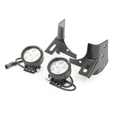 Picture of Rugged Ridge 97-06 Jeep Wrangler Round Windshield LED Kit w/ Brackets
