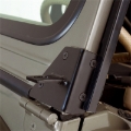Picture of Rugged Ridge 76-95 Jeep CJ/YJ Black Windshield Hinge Light Brackets
