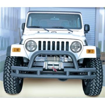 Picture of Rugged Ridge 3-In Dbl Tube Front Winch Bumper w/Hoop 76-06 Models