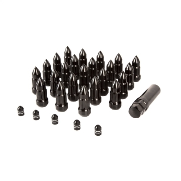 Picture of Rugged Ridge Bullet Lug Nut and Valve Stem Cap Kit Black 1/2-20
