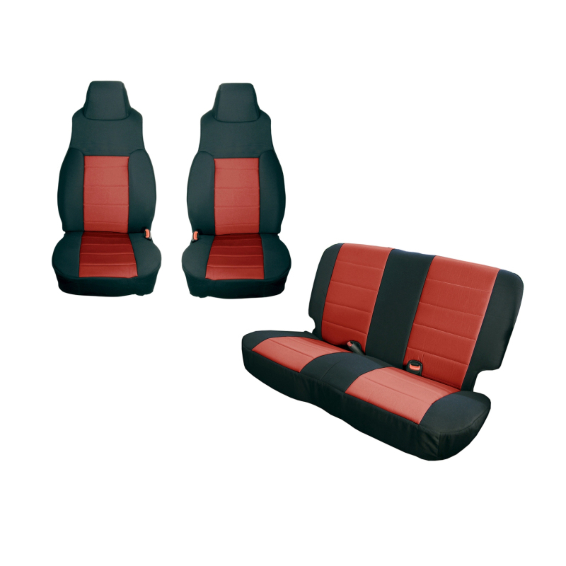 Picture of Rugged Ridge Seat Cover Kit Black/Red 97-02 Jeep Wrangler TJ