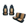 Picture of Rugged Ridge Seat Cover Kit Black/Tan 91-95 Jeep Wrangler YJ