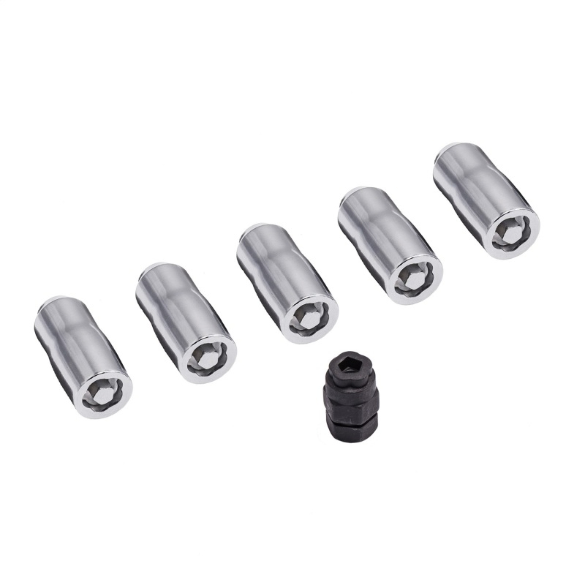 Picture of Rugged Ridge Wheel Lock Nut Set 5 Nuts w/Key Chrome M14-1.5