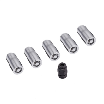 Picture of Rugged Ridge Wheel Lock Nut Set 5 Nuts w/Key Chrome M14-1.5