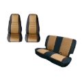 Picture of Rugged Ridge Seat Cover Kit Black/Tan 80-90 Jeep CJ/YJ