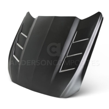 Picture of Anderson Composites 15-16 Ford Mustang (Excl. GT350/GT350R) Fiberglass Heat Extractor Hood