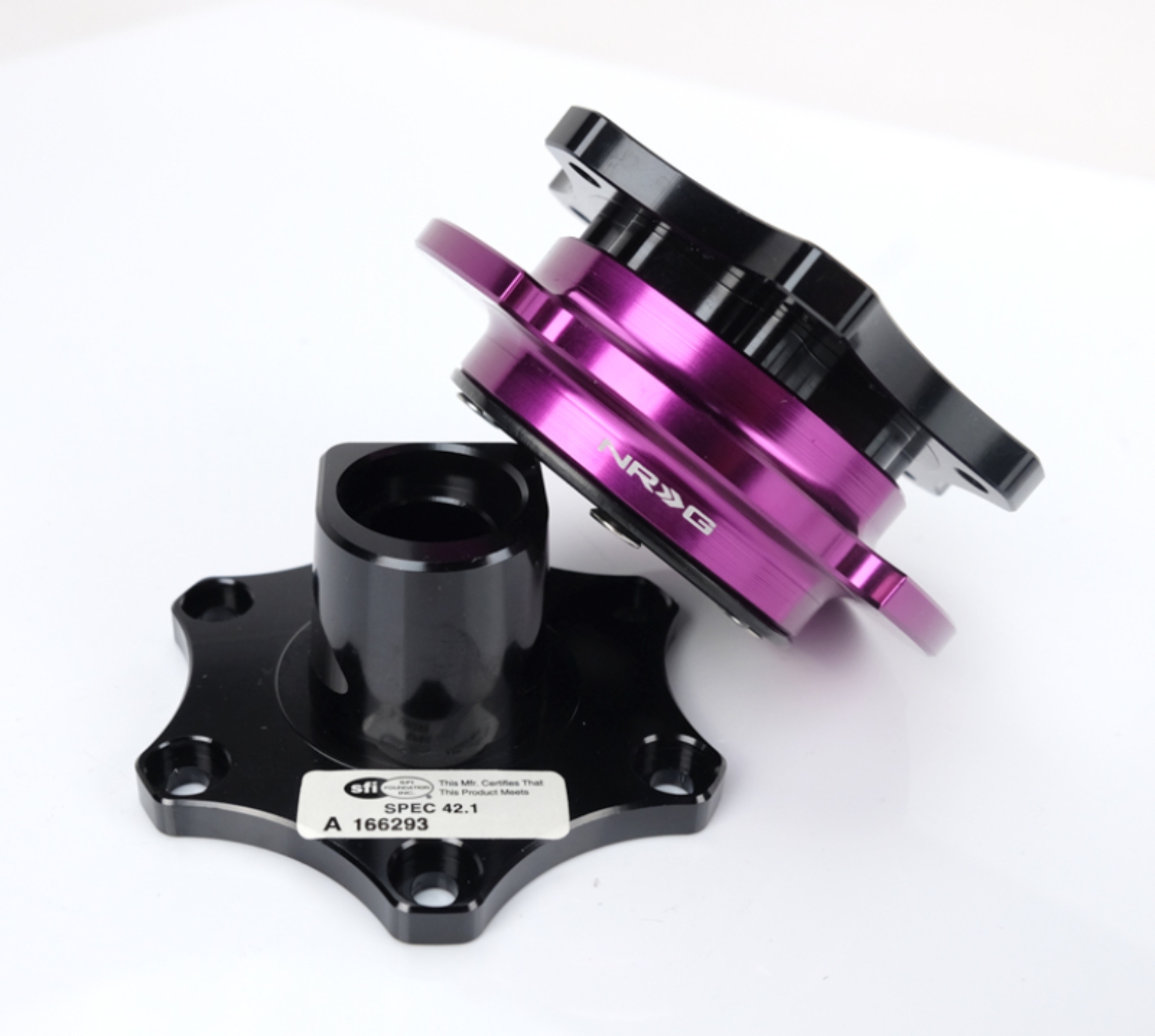 Picture of NRG Quick Release SFI SPEC 42.1 - Shiny Black Body / Shiny Purple Ring