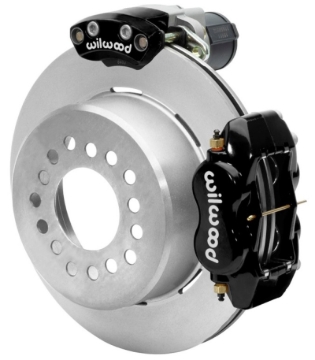 Picture of Wilwood Forged Dynalite Rear Electronic Parking Brake Kit - Black Powder Coat Caliper - Plain Rotor