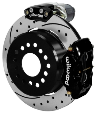 Picture of Wilwood Forged Dynalite Rear Electronic Parking Brake Kit - Black Powder Coat Caliper - D/S Rotor