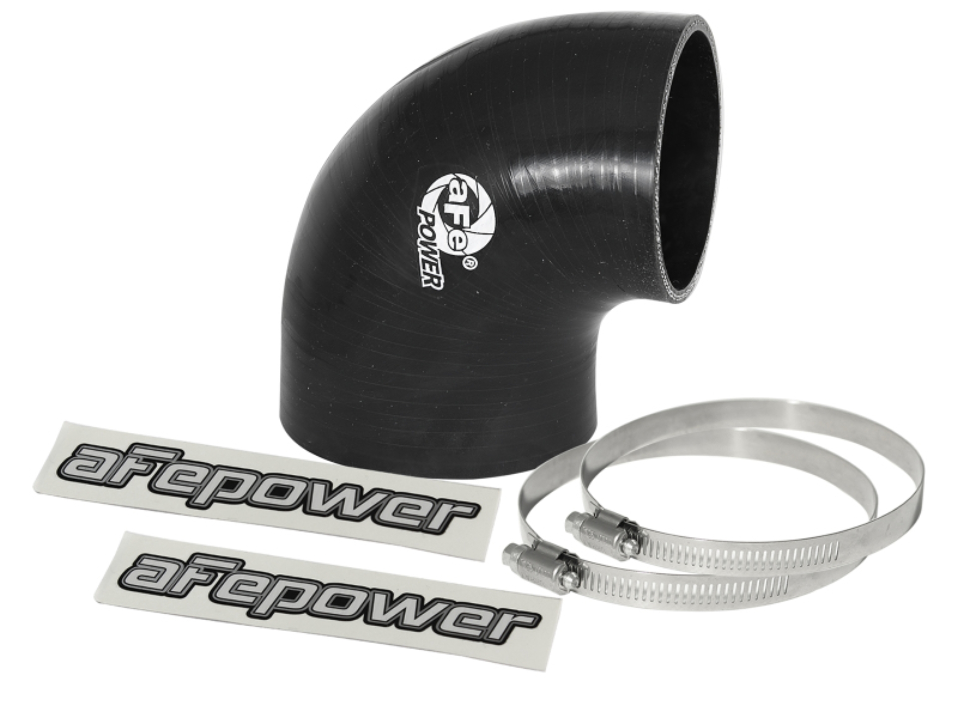 Picture of aFe Magnum FORCE CAI Univ. Silicone Coupling Kit (3.5in. ID to 3in. ID) 90Deg. Elbow Reducer - Black