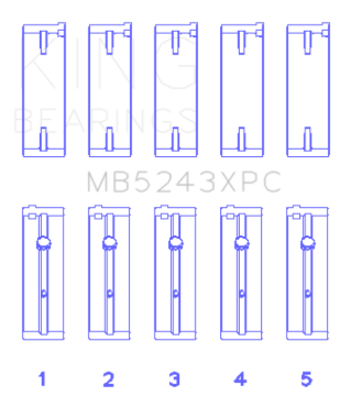Picture of King Engine Bearings Nissan SR20DE/DET (2.0L) Performance Coated Main Bearing Set - Size STD