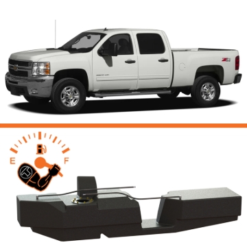 Picture of Titan Fuel Tanks 01-10 GM 2500/3500 Duramax Crew Cab Short Bed 52 Gallon XXL Mid-Ship Fuel Tank