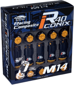 Picture of Project Kics 14x1.50 R40 Iconix Lock & Lug Nuts - Black w/Blue Cap (16+4 Locks)