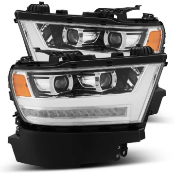 Picture of AlphaRex 19-20 Dodge Ram 1500 LUXX LED Proj Headlights Plank Chrome w/Activ Light/Seq Signal/DRL