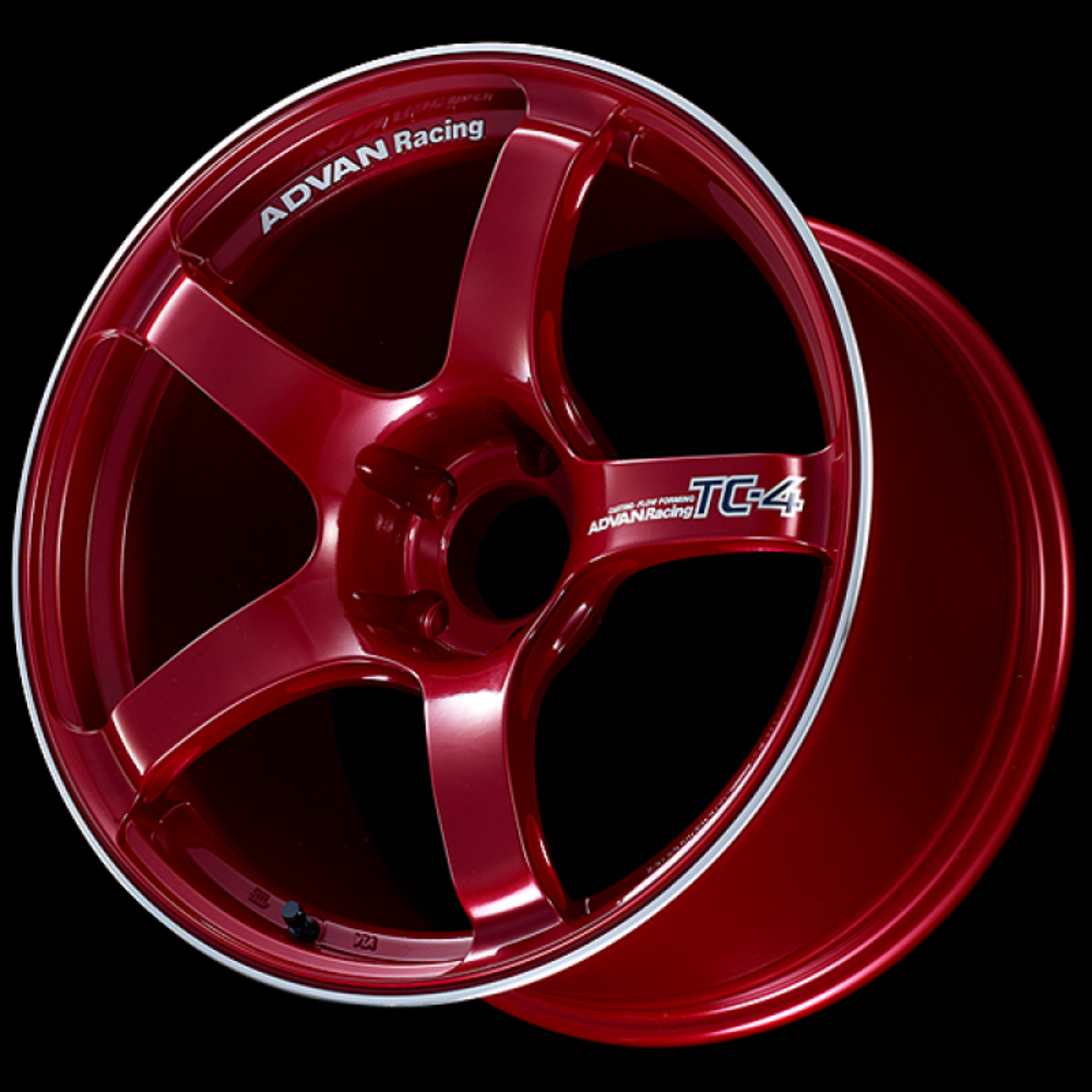 Picture of Advan TC4 18x10 +25 5x114.3 Racing Candy Red and Ring Wheel