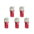 Picture of Autometer Red LED Replacement T3 Wedge Bulb Kit - Pack of 5