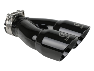 Picture of aFe Takeda 2.5in 304 Stainless Steel Clamp-on Exhaust Tip 2.5in Inlet 3in Dual Outlet - Black