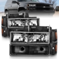 Picture of ANZO 88-98 Chevrolet C1500 Crystal Headlights Black