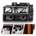 Picture of ANZO 88-98 Chevrolet C1500 Crystal Headlights Black