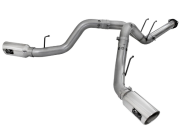 Picture of aFe Large Bore-HD 4in 409 Stainless Steel DPF-Back Exhaust w/Polished Tips 15-16 Ford Diesel Truck