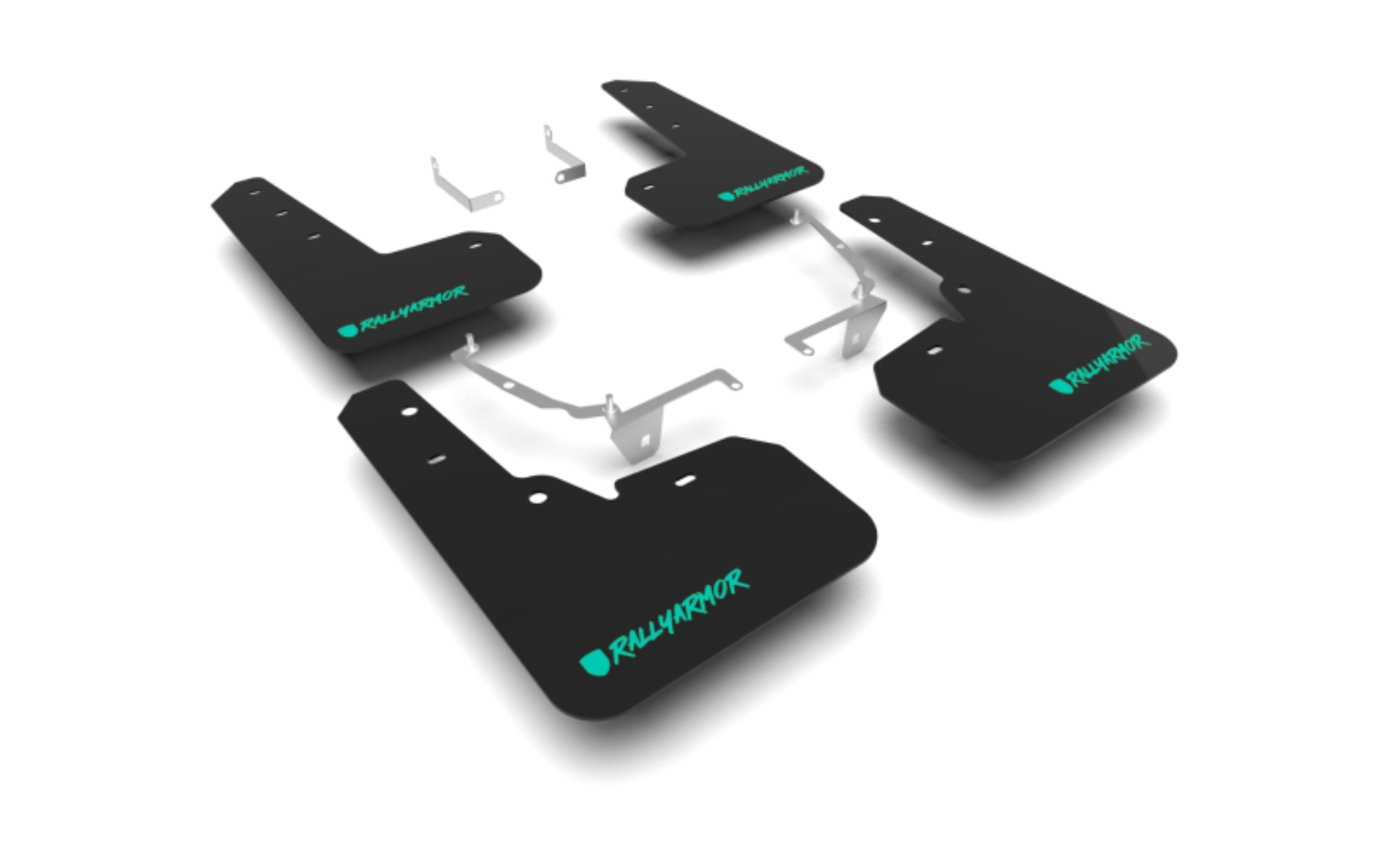 Picture of Rally Armor RAL UR Blk Flap/Teal Logo Mud Flaps - MF26-UR-BLK/TL-X