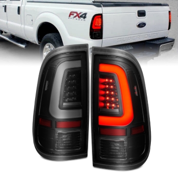 Picture of ANZO 2008-2016 Ford  F-250  LED Tail w/ Lights Bar Black Housing Smoke Lens