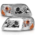 Picture of ANZO 1997-2003 Ford F-150 Projector Headlights w/ Light Bar Chrome Housing