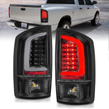 Picture of ANZO 2002-2006 Dodge  Ram 1500 LED Tail Lights w/ Light Bar Black Housing Clear Lens