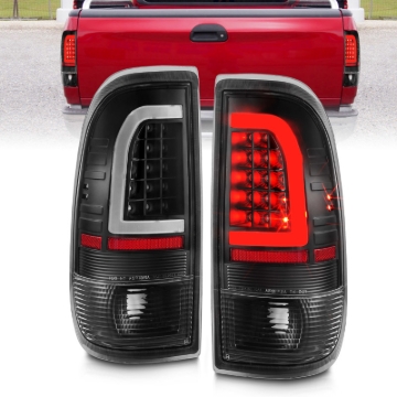 Picture of ANZO 1997-2003 Ford F-150 LED Tail Lights w/ Light Bar Black Housing Clear Lens