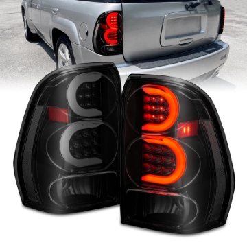 Picture of ANZO 2002-2009 Chevrolet Trailblazer LED Tail Lights w/ Light Bar Black Housing Smoke Lens