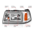 Picture of ANZO 2001-2011 Ford Ranger Crystal Headlights w/ Light Bar Chrome Housing