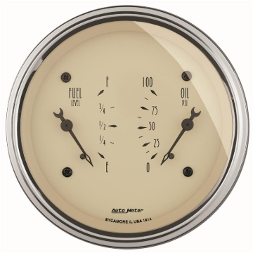 Picture of AutoMeter Antique Beige Oil/Fuel Dual Gauge