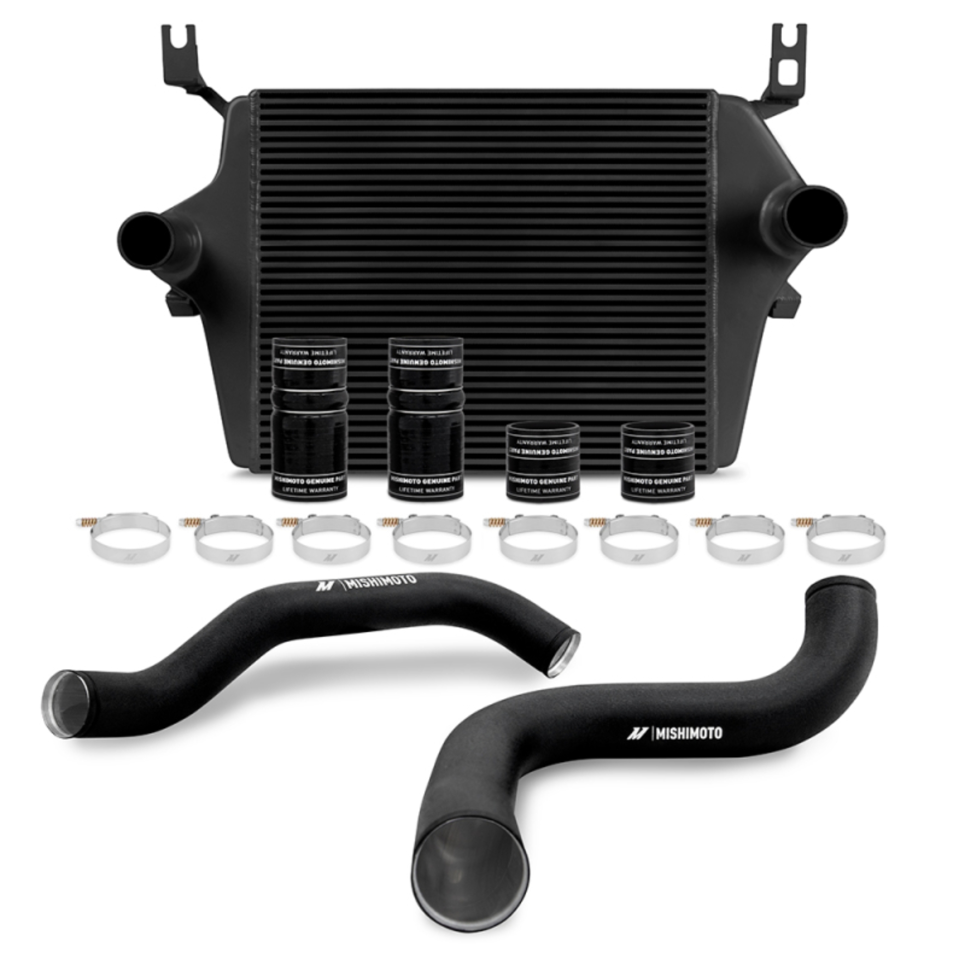 Picture of Mishimoto 99-03 Ford 7.3L Powerstroke PSD Black Intercooler Kit w/ Black Pipes