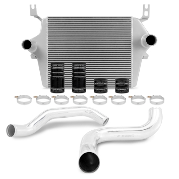 Picture of Mishimoto 99-03 Ford 7.3L Powerstroke PSD Silver Intercooler Kit w/ Polished Pipes
