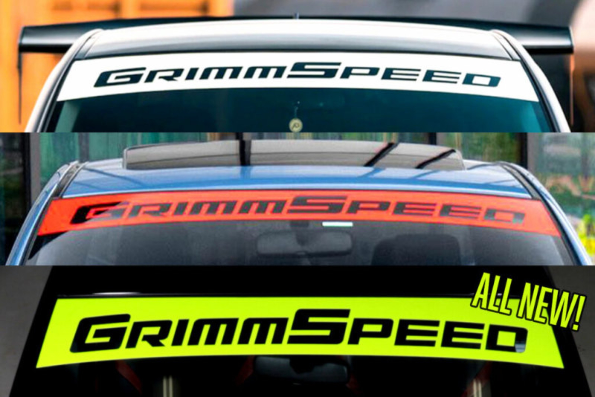 Picture of GrimmSpeed 2002+ Subaru WRX/STI / 05-09 Legacy GT Windshield Banner 43in. - White