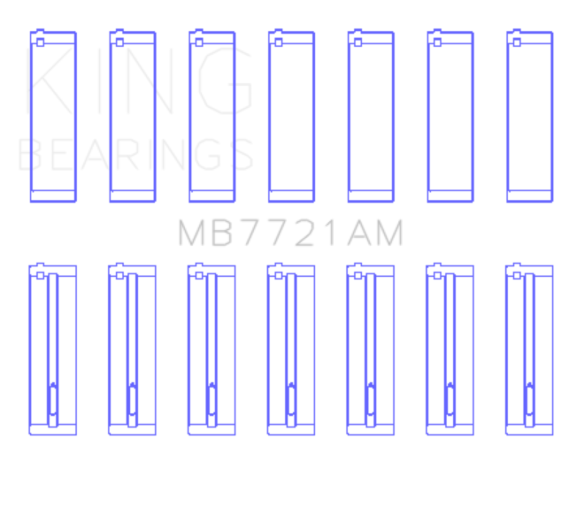 Picture of King Engine Bearings Mercedes Benz M103 / M104 / OM603 Bi-Metal Aluminum Main Bearing Set
