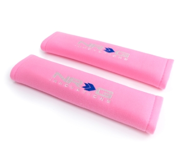 Picture of NRG Seat Belt Pads 2.7in (Wide) X 11in - Pink (2 Piece) Short