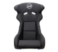 Picture of NRG FRP Bucket Seat - White Finish with Arrow Embroidery And Blue Side Mount Bracket