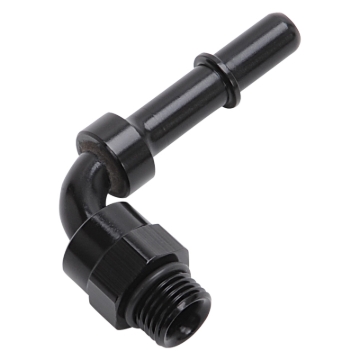 Picture of 3/8" SAE Quick-Disconnect x 6 SAE ORB Port Male Swivel 90 Deg O-ring seal, Black