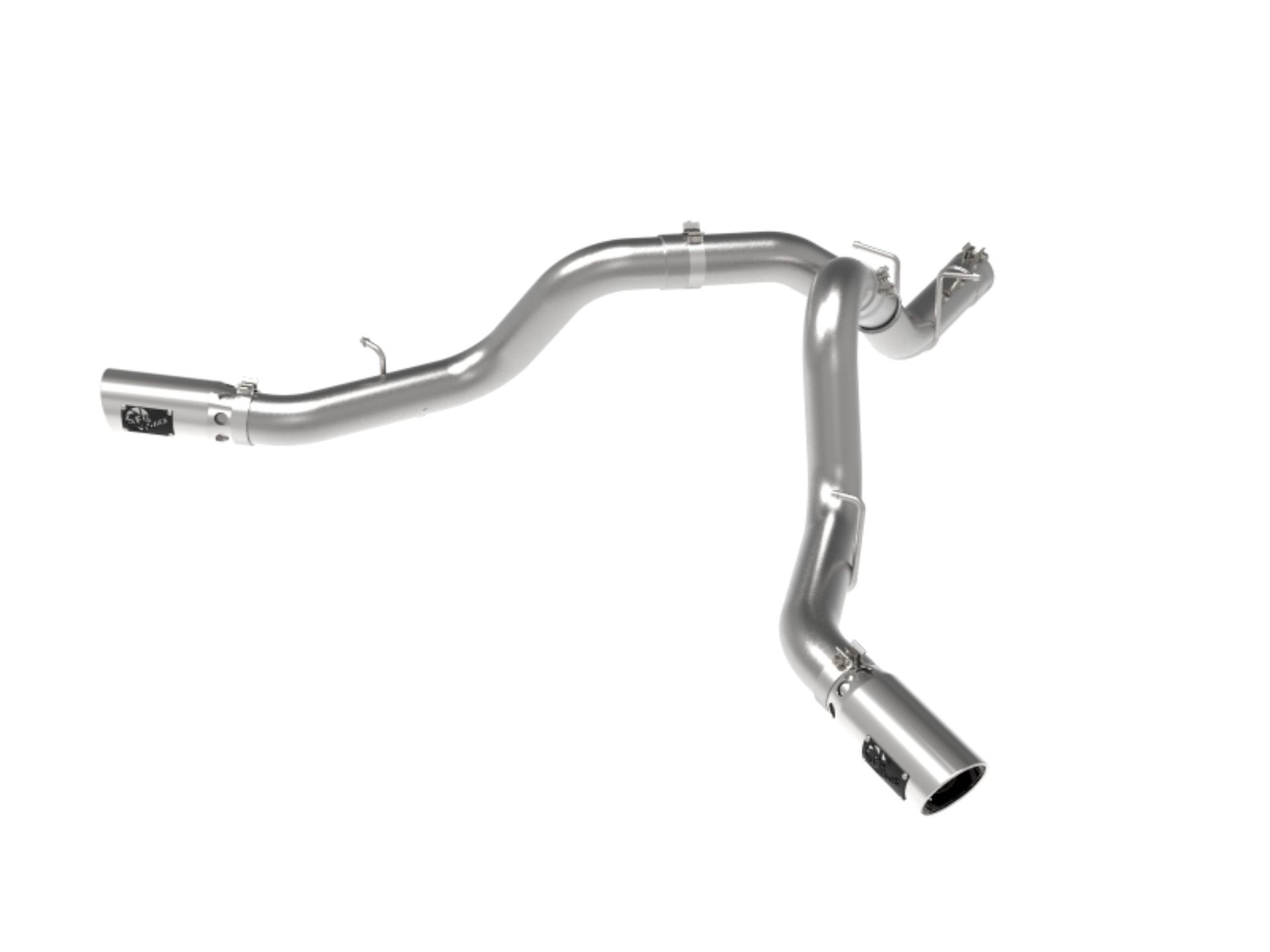 Picture of aFe Large Bore-HD 4in 409SS DPF-Back Exhaust System w/Polished Tips 20 GM Diesel Trucks V8-6.6L