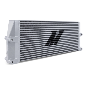 Picture of Mishimoto Heavy-Duty Oil Cooler - 17in. Same-Side Outlets - Silver