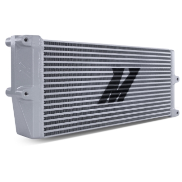 Picture of Mishimoto Heavy-Duty Oil Cooler - 17in. Opposite-Side Outlets - Silver