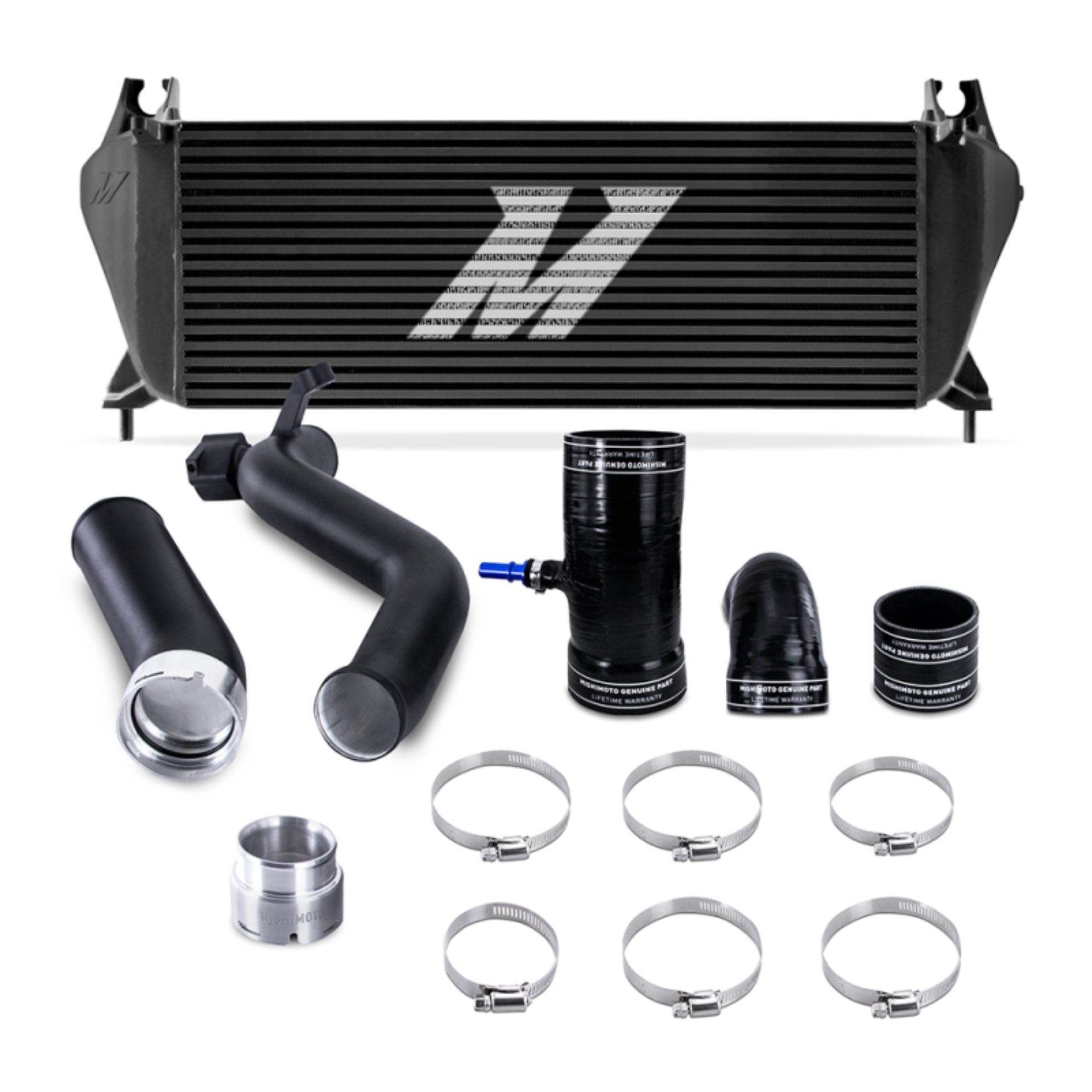 Picture of Mishimoto 19+ Ford Ranger 2.3L EcoBoost Intercooler Kit - Black + MWBK Pipes
