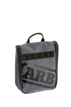 Picture of ARB Toiletries Bag Charcoal Finish w/ Red Highlights PVC Outer Shell Mesh Pockets Mirror
