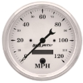 Picture of Autometer 5 inch 120mph Electric Programable w/ LCD ODO Old Tyme Speedometer - White